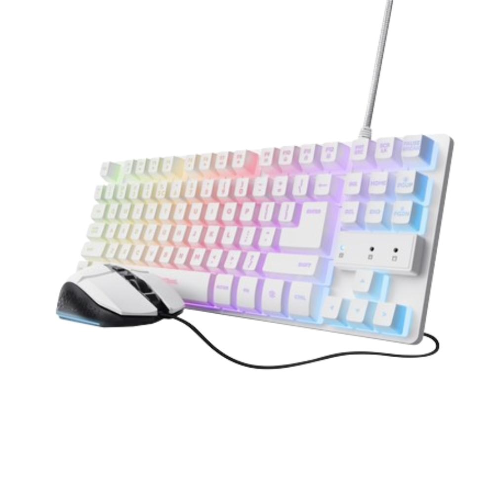 TRUST Sada klávesnice + myš GXT 798W 2v1 Gaming set, bílá0 