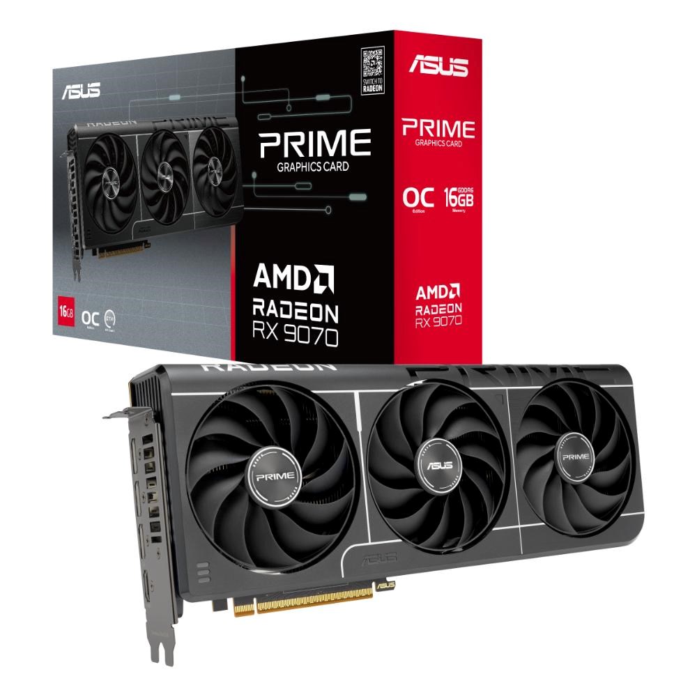 ASUS VGA AMD Radeon RX 9070 PRIME OC EVO 16GB,  RX 9070,  16GB GDDR6,  3xDP,  1xHDMI0 