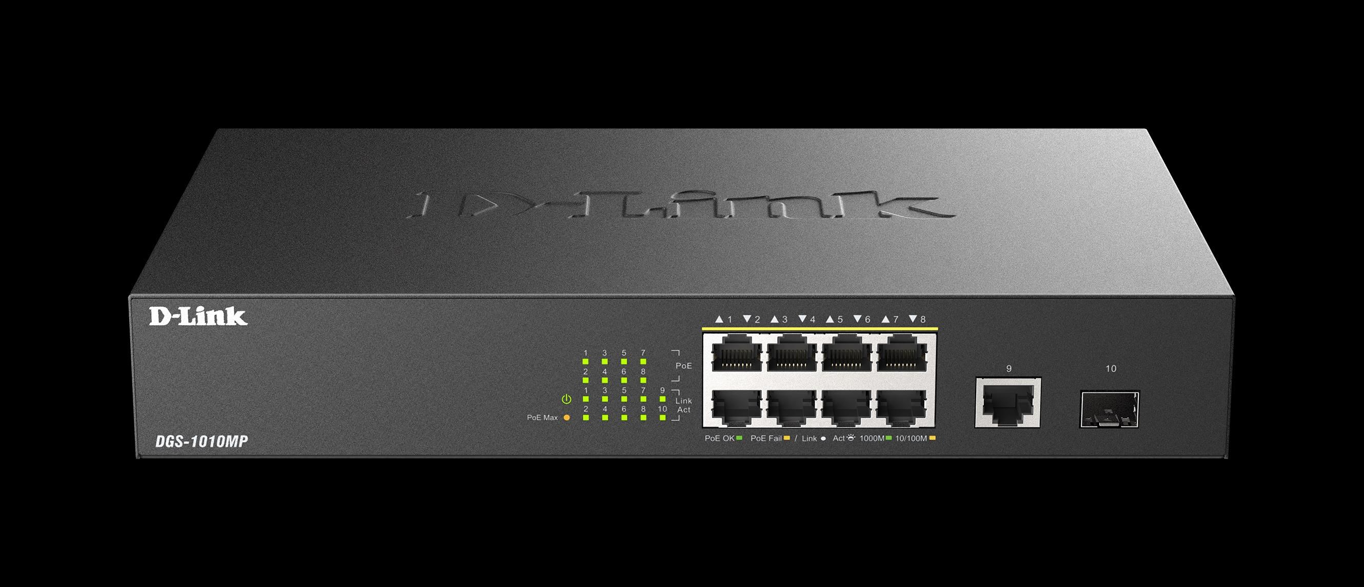 D-Link DGS-1010MP/ E 10x1000 Desktop PoE+ Switch