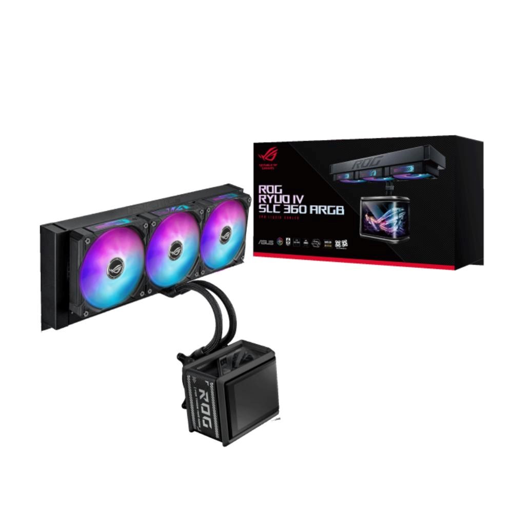 ASUS vodní chladič CPU AIO ROG RYUO IV SLC 360 ARGB,  3x120 mm,  LGA1851,  AM5,  černá12 