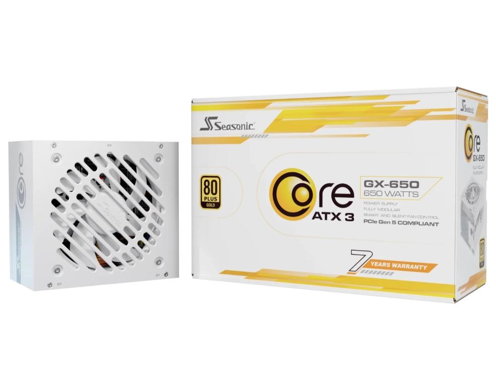 SEASONIC zdroj Core GX 650W White,  120mm,  Plně modulární,  80+ Gold,  ATX 3.10 