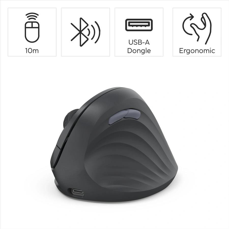 Hama vertikálna ergonomická bezdrôtová myš EWM-600R,  pre pravákov,  nabíjacia,  čierna0 