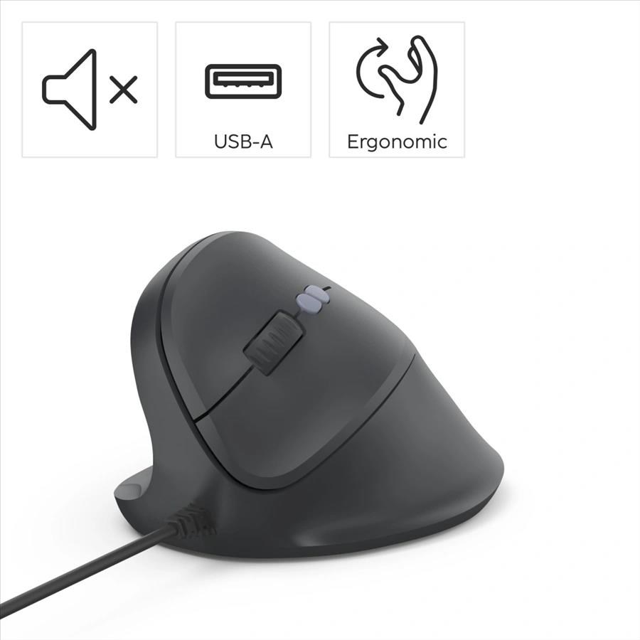 Hama vertikálna ergonomická káblová myš ECM-500L, pre ľavákov, čierna8 