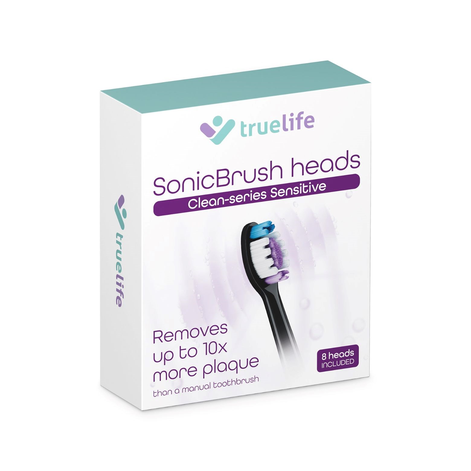 TrueLife SonicBrush Clean-series heads Sensitive black 8 pack3 