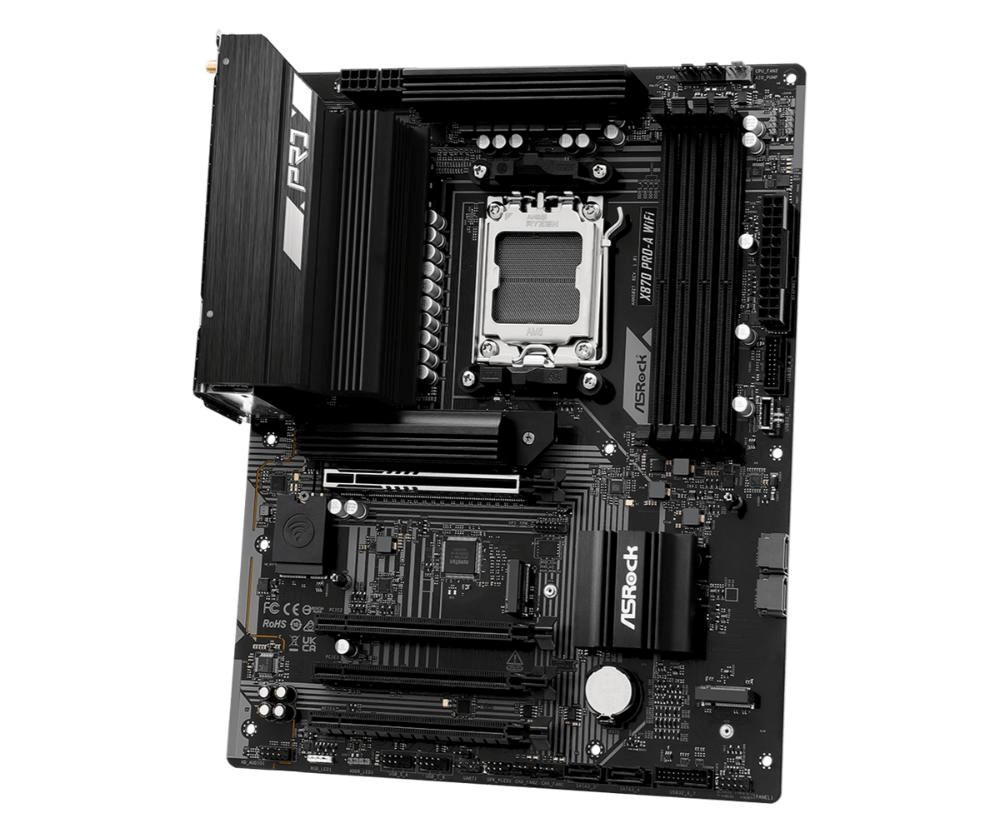 ASRock MB Sc AM5 X870 PRO-A WIFI,  AMD X870,  4xDDR5,  1xHDMI,  2xUSB4,  WI-FI4 