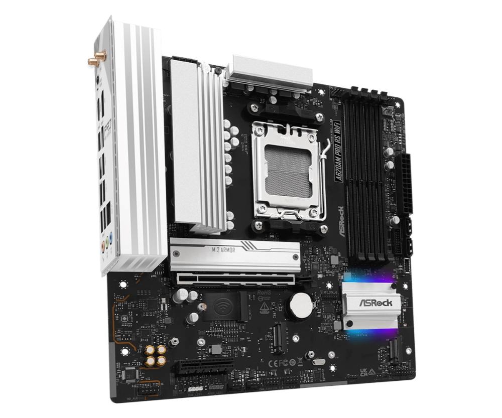 ASRock MB Sc AM5 A620AM PRO RS WIFI,  AMD X620,  4xDDR5,  1xHDMI,  1xDP,  WI-FI2 