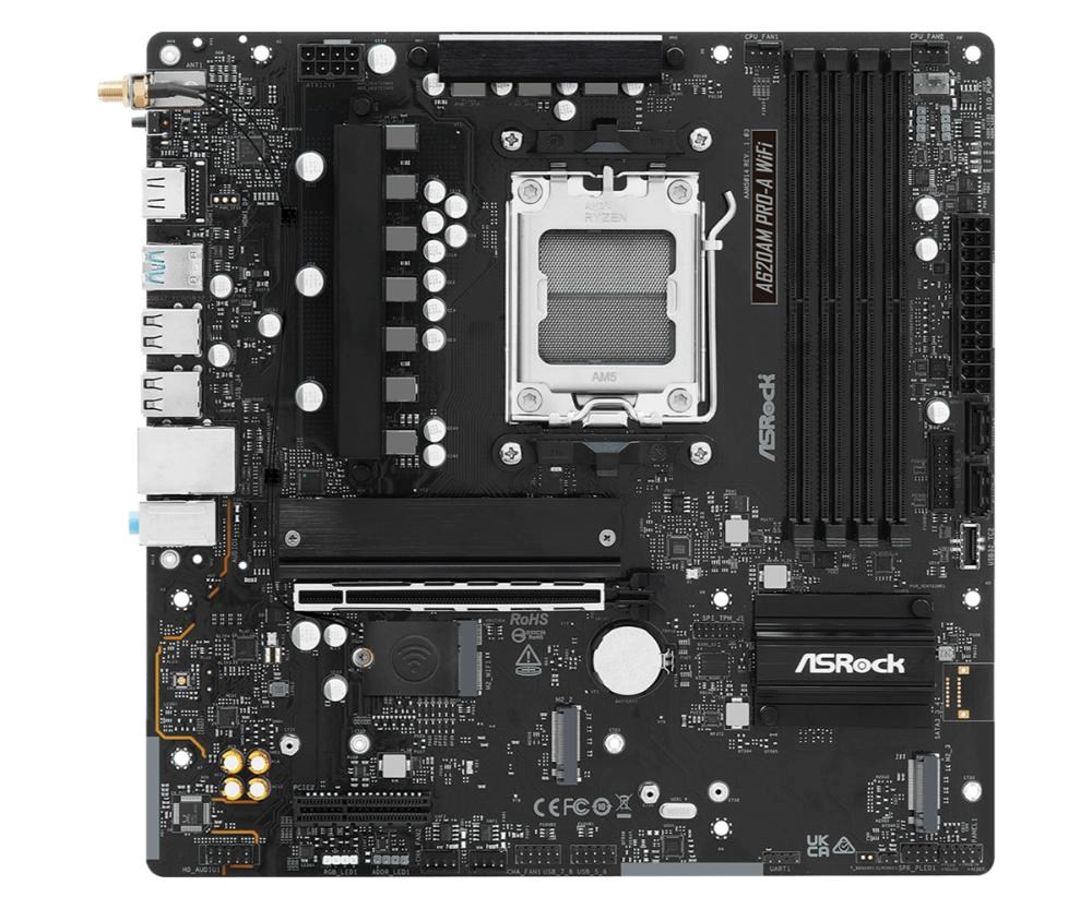 ASRock MB Sc AM5 A620AM PRO-A WIFI,  AMD A620A,  4xDDR5,  1xHDMI,  WIFI4 