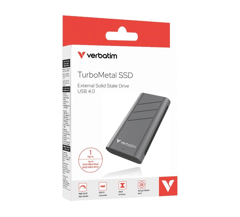 VERBATIM externí SSD 1TB,  USB4,  USB-C,  R:3700 /  3600MB/ s,  šedá0 