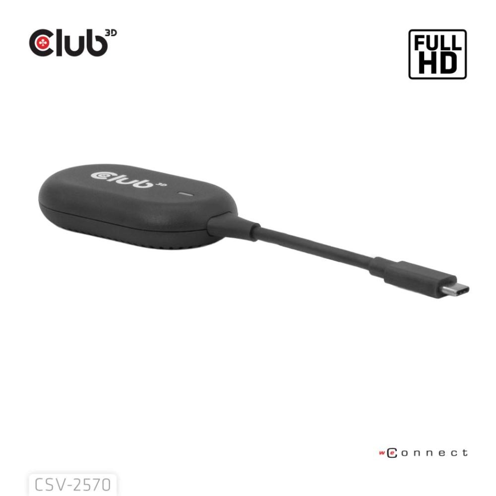 Club3D Bezdrátový adaptér (vysílač) USB-C na HDMI,  Full HD,  dosah 25m5 