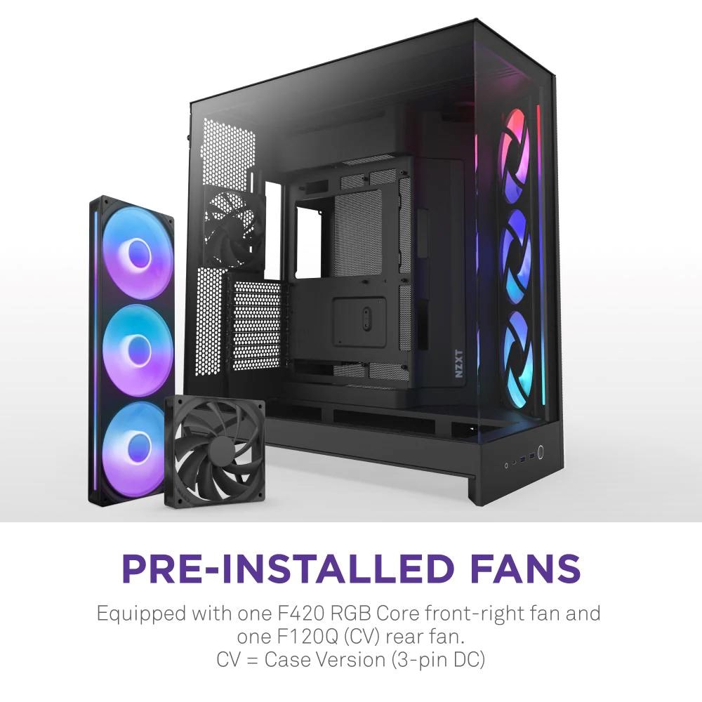 NZXT skříň H9 Flow RGB dvoukomorová ATX /  1x140 RGB mm /  1x 120mm RGB fan /  prosklená /  černá3 