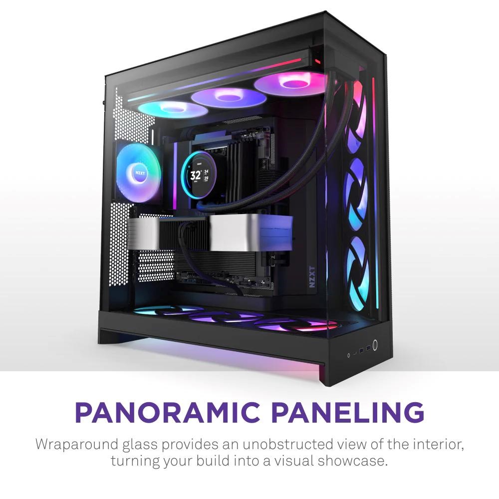 NZXT skříň H9 Flow RGB dvoukomorová ATX /  1x140 RGB mm /  1x 120mm RGB fan /  prosklená /  černá6 