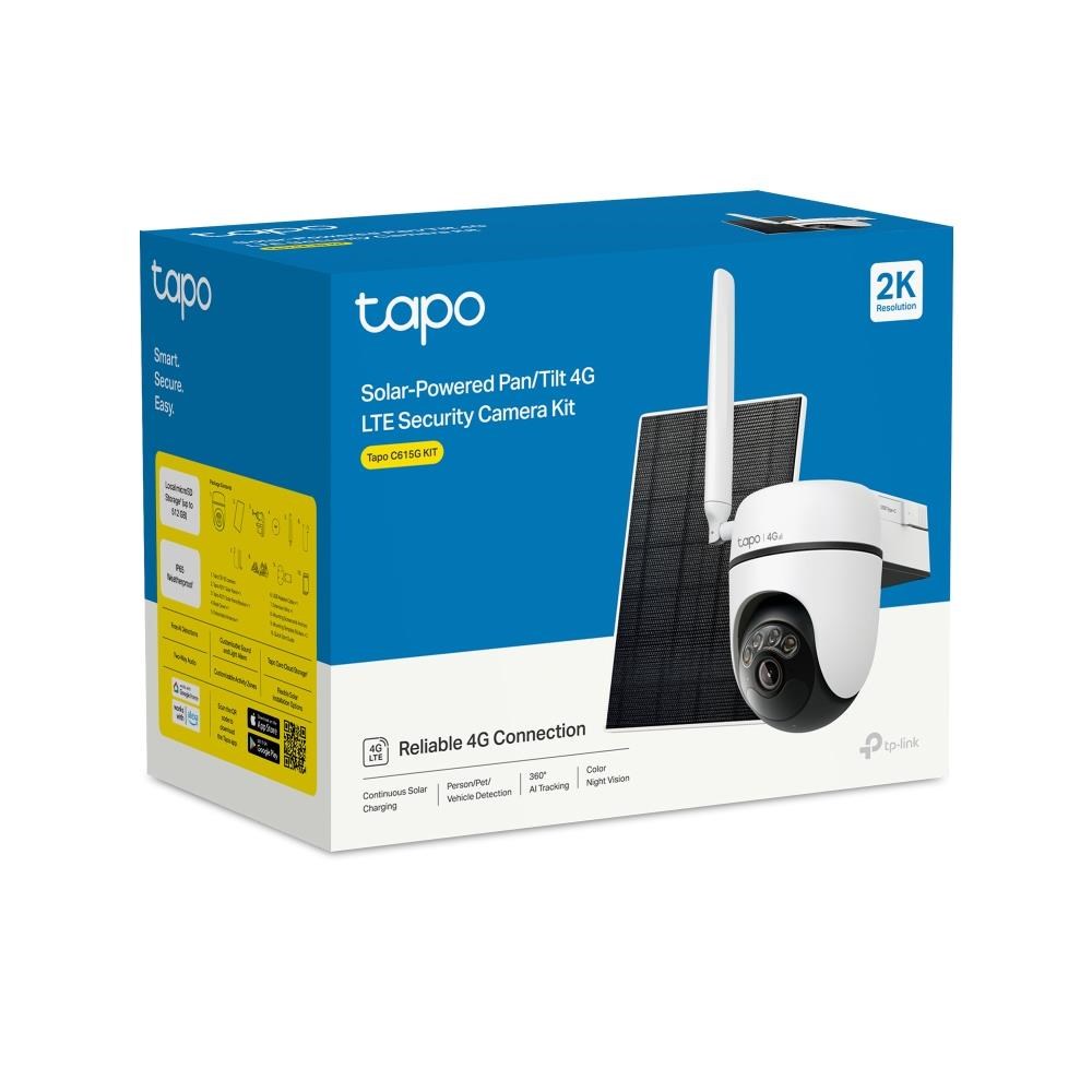 TP-Link Tapo C615G KIT venkovní 4G LTE kamera,  solární panel (3MP,  2K,  1296p,  IR,  4G LTE,  micro SD card,  IP65)2 