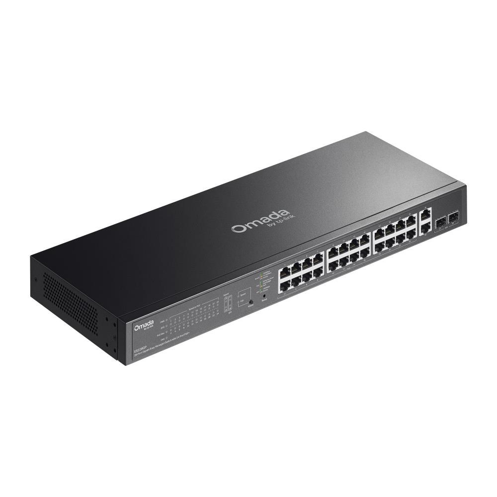 TP-Link OMADA switch ES228GP (26xGbE, 2xSFP, 24xPoE+, 250W)3 