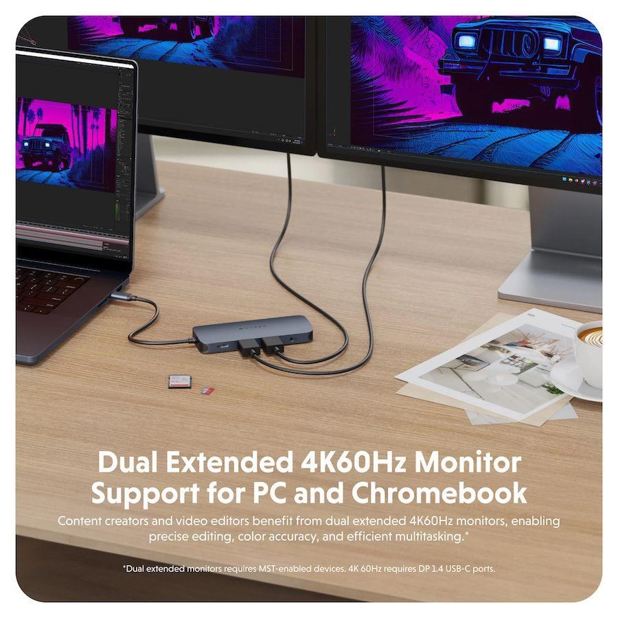 Hyper® EcoSmart™ Gen.2 Dual HDMI USB-C 11-in-1 Hub 140W PD 3.1 Pass-thru2 