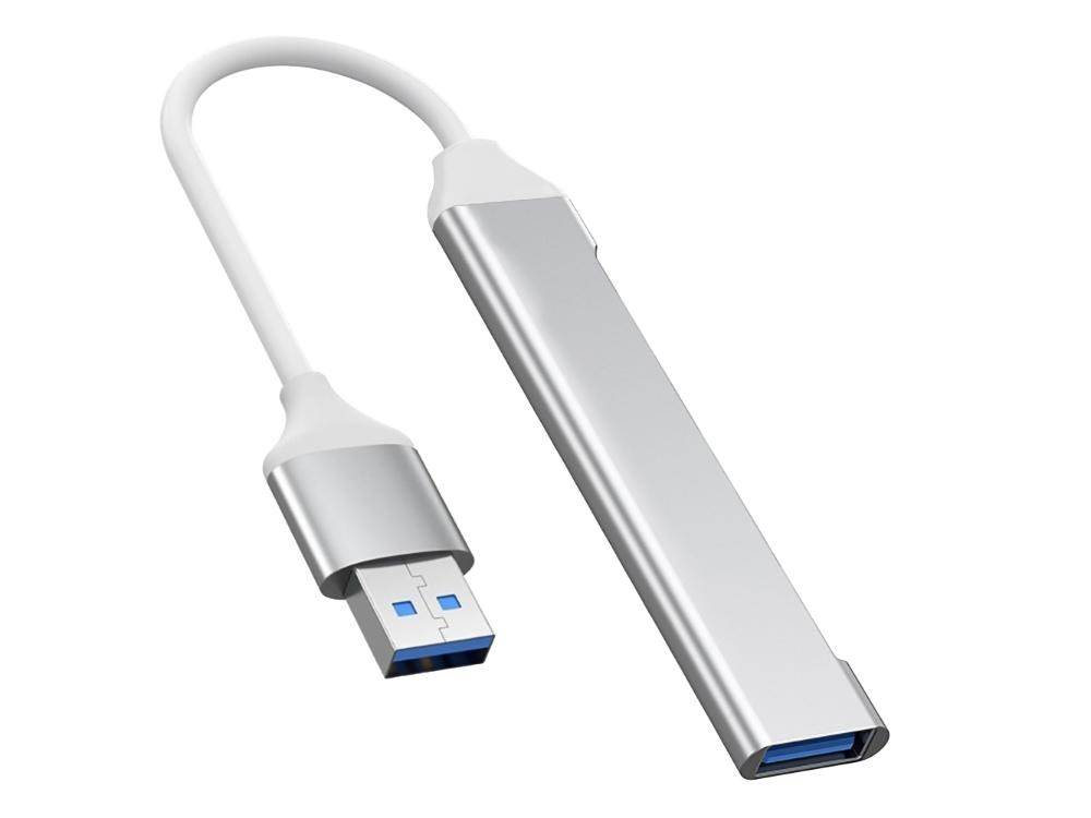 PremiumCord Hub USB3.2A na USB3.2 A + 3x USB2.0 A,  SuperSpeed 5Gbps,  hliníkové pouzdro2 