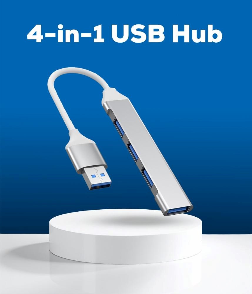 PremiumCord Hub USB3.2A na USB3.2 A + 3x USB2.0 A,  SuperSpeed 5Gbps,  hliníkové pouzdro3 