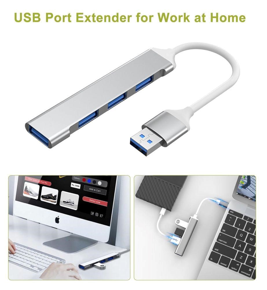 PremiumCord Hub USB3.2A na USB3.2 A + 3x USB2.0 A,  SuperSpeed 5Gbps,  hliníkové pouzdro6 