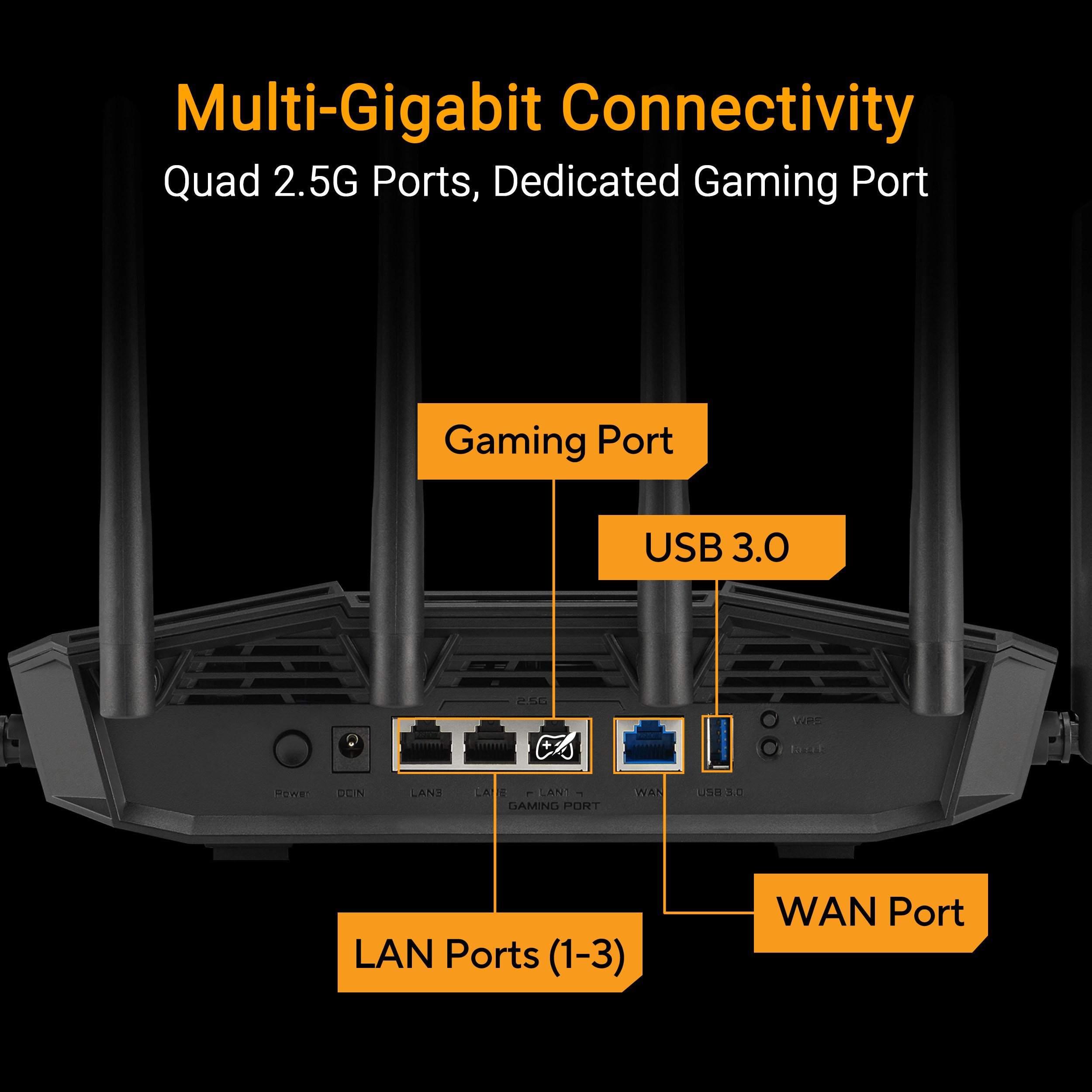 ASUS Herní Router TUF-BE9400 3-pásmový WiFi7 Router,  1x WAN,  3x LAN,  AiMesh6 