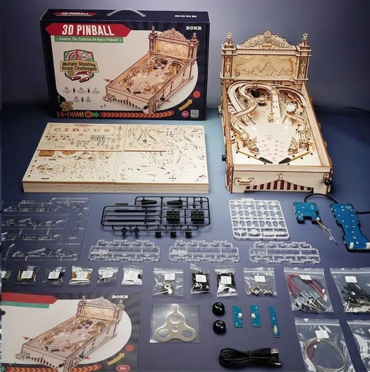 RoboTime 3D Dřevěné puzzle Hrací automat - Pinball Machine2 