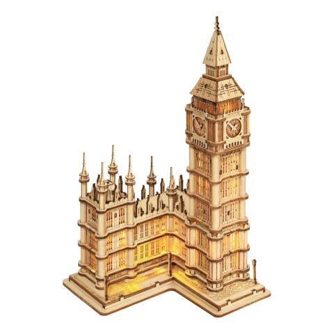 RoboTime dřevěné 3D puzzle hodinová věž Big Ben svítící0 