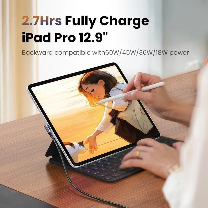 PremiumCord USB-C 2x zahnutý kabel ( USB 3.2 GEN 2x2,  5A,  100W,  20Gbit/ s ) bavlněný oplet,  délka: 0, 5m6 