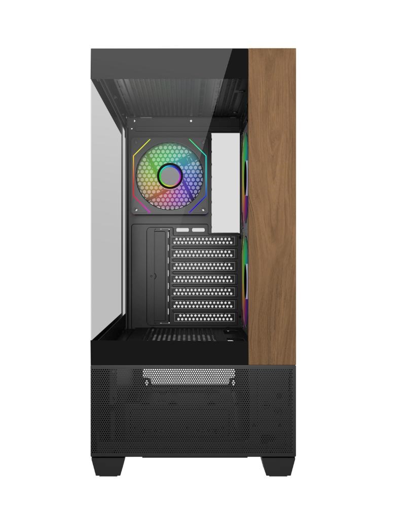 Cooler Master case Elite 690 Wood,  ATX,  Průhledná bočnice,  3x 120mm ARGB Fan,  Černá2 