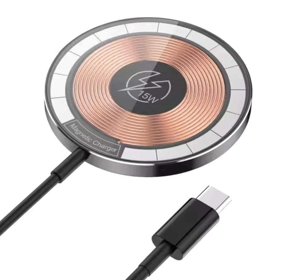 1stCOOL bezdrátová přenosná QI nabíječka 15W,  MagSafe,  USB-C,  černá0 