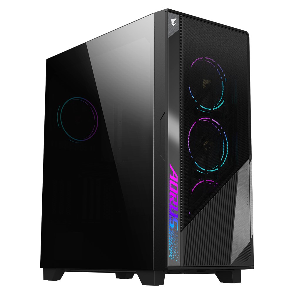 BAZAR - GIGABYTE case AORUS C500 GLASS,  bez zdroje,  průhledná bočnice,  Mid Tower,  černá - Poškozený obal (Komplet)5 