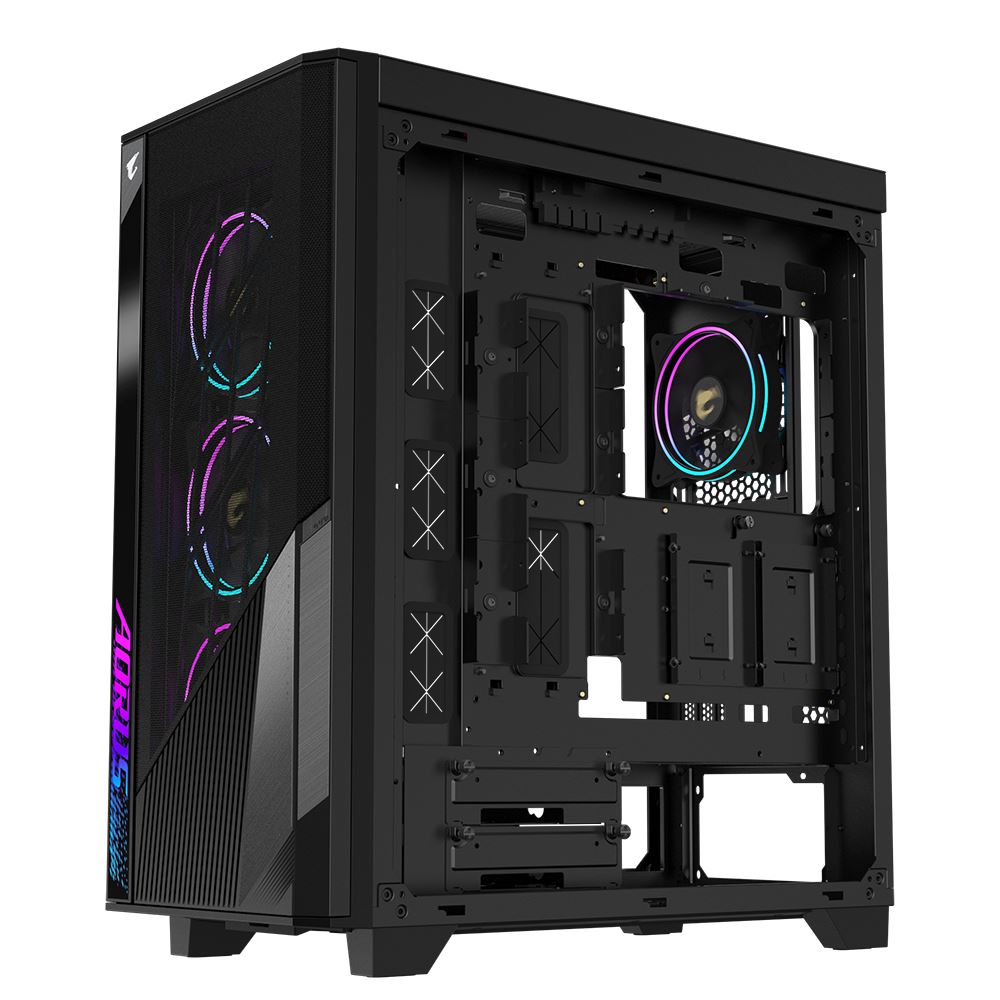BAZAR - GIGABYTE case AORUS C500 GLASS,  bez zdroje,  průhledná bočnice,  Mid Tower,  černá - Poškozený obal (Komplet)8 