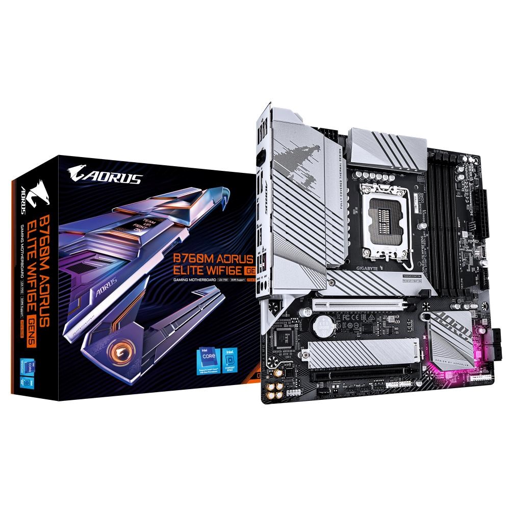 GIGABYTE MB Sc LGA1700 B760M AORUS ELITE WIFI6E GEN5,  Intel B760,  4xDDR5,  1xDP,  1xHDMI,  mATX0 