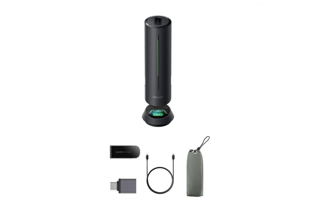 Insta360 Wave (černá) - speakerphone, 8 mikrofonové 3D pole, AI potlačení hluku, úložiště 32gb, transcript, usb-c, BT6 