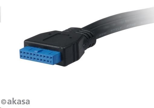 AKASA rozbočovací kábel USB 3.0. interný USB 3.0 na 2x USB 3.0 Držiak typu A na PCI,  40 cm2 