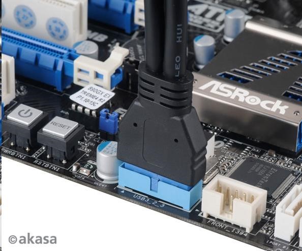 AKASA rozbočovací kábel USB 3.0. interný USB 3.0 na 2x USB 3.0 Držiak typu A na PCI,  40 cm4 