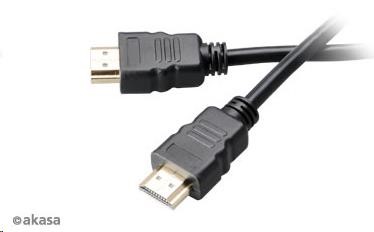 Kábel AKASA HDMI,  podpora Ethernetu,  rozlíšenie 2K a 4K,  pozlátené konektory,  10 m0 