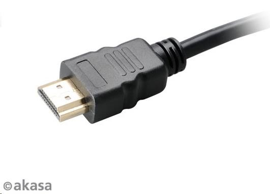 Kábel AKASA HDMI,  podpora Ethernetu,  rozlíšenie 2K a 4K,  pozlátené konektory,  10 m1 