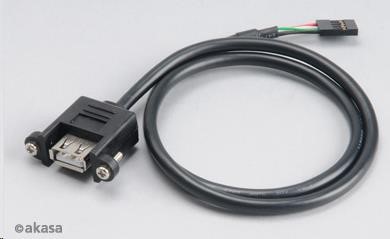 AKASA redukcia interného USB na externý USB,  USB 2.0,  60cm0 