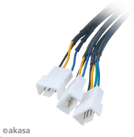 Kábel AKASA FLEXA FP3S,  na pripojenie 3 ventilátorov PWM,  30 cm2 