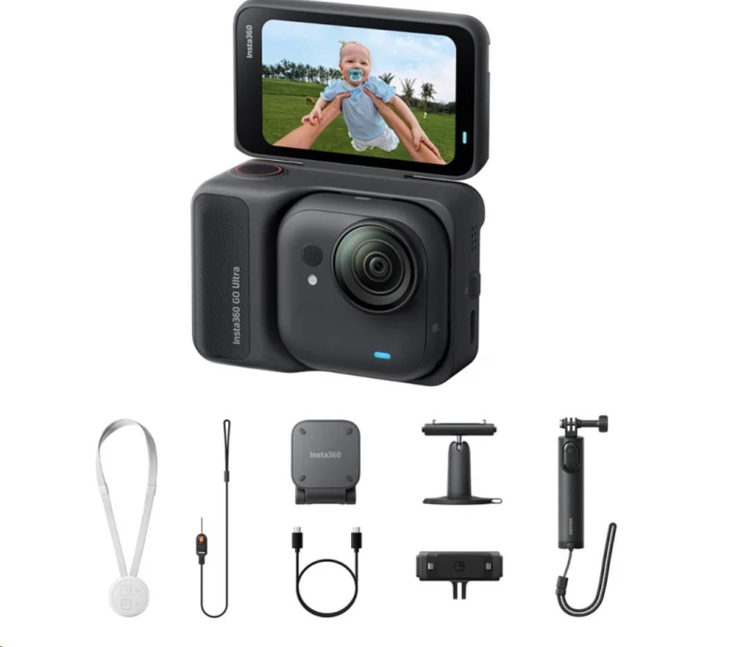 Insta360 GO Ultra Creator Bundle miniaturní akční kamera,  4K Ultra HD,  60fps,  magnetický systém uchycení,  černá0 
