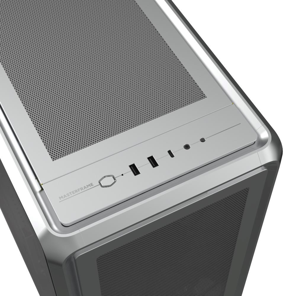 Cooler Master case MasterFrame 600 Mesh Silver ARGB,  Průhledná bočnice,  ATX,  2x 200mm ARGB Fan,  1x 120mm ARGB Fan,  Šedá10 