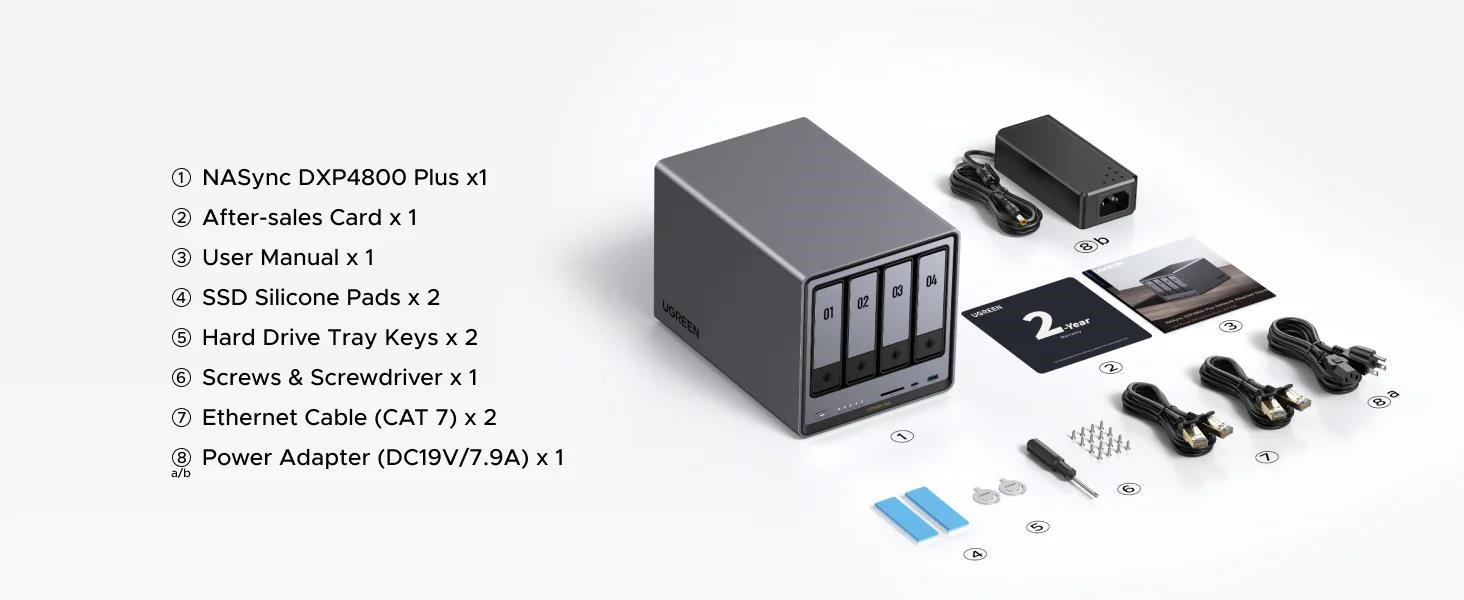 UGREEN NASync DXP4800 Plus (6C/ Gold8505/ 4, 4GHz/ 8GBRAM/ 4xSATA/ 2xM.2/ 1x2, 5GbE/ 1x10GbE/ 2xUSB2.0/ 2xUSB3.2/ 1xUSB-C/ HDMI/ SD)5 