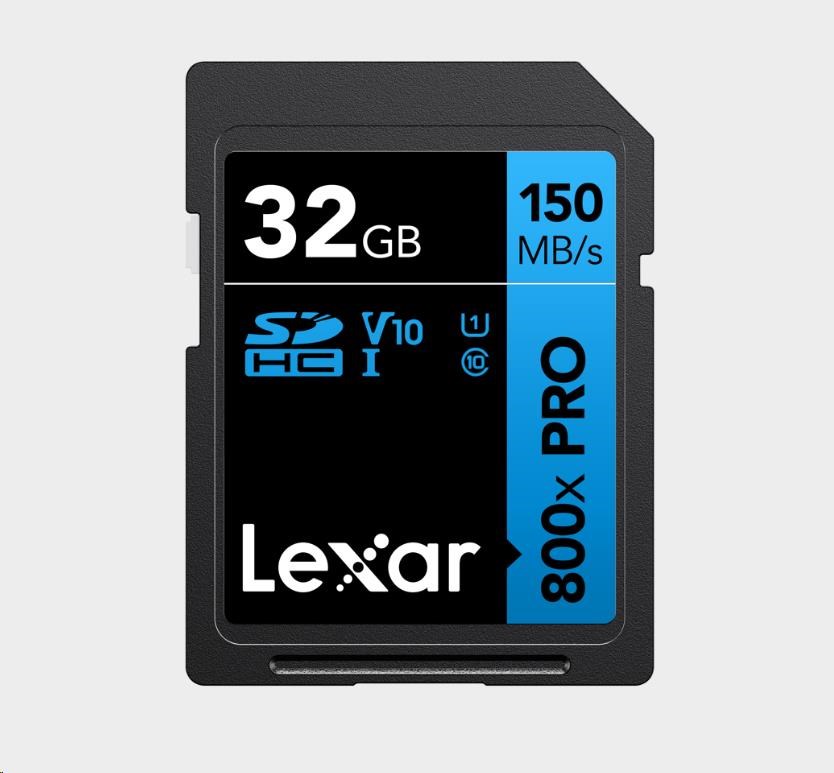 Lexar SDHC 800x Pro UHS-I cards,  C10 (V10) U1,  R150,  32GB0 