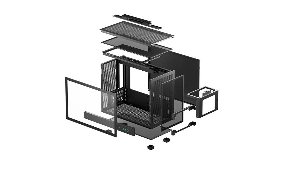 DEEPCOOL Case CH160 PLUS,  mATX,  Průhledná bočnice,  černá9 
