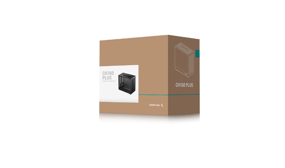 DEEPCOOL Case CH160 PLUS,  mATX,  Průhledná bočnice,  černá10 