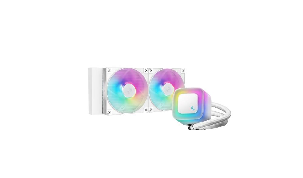 DEEPCOOL Vodní chladič LE240 WH V2,  ARGB,  2x120mm,  AM5,  LGA1851,  bílá2 