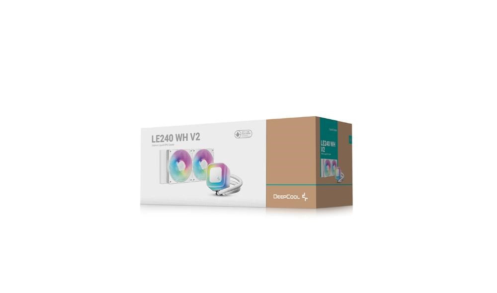 DEEPCOOL Vodní chladič LE240 WH V2,  ARGB,  2x120mm,  AM5,  LGA1851,  bílá5 