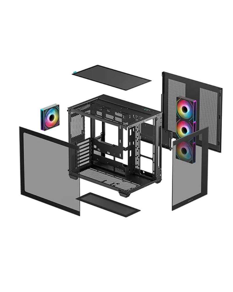 DEEPCOOL Case CG530 4F,  ATX,  Průhledná bočnice,  černá3 