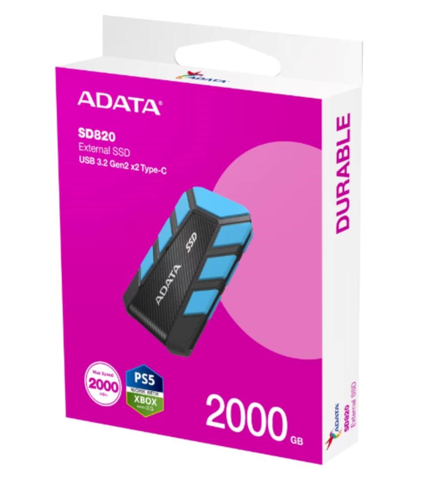 ADATA External SSD 2TB SD820,  USB 3.2 Gen 2x2,  Černo-modrá5 