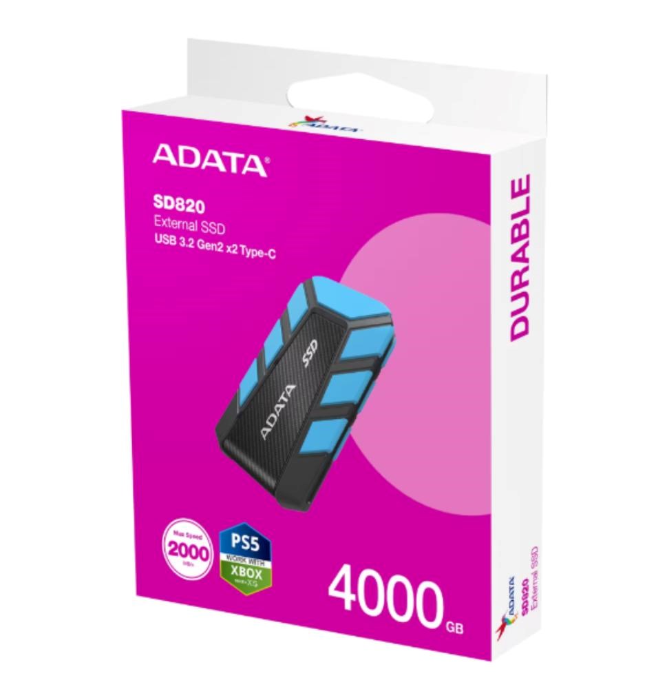 ADATA External SSD 4TB SD820,  USB 3.2 Gen 2x2,  Černo-modrá5 