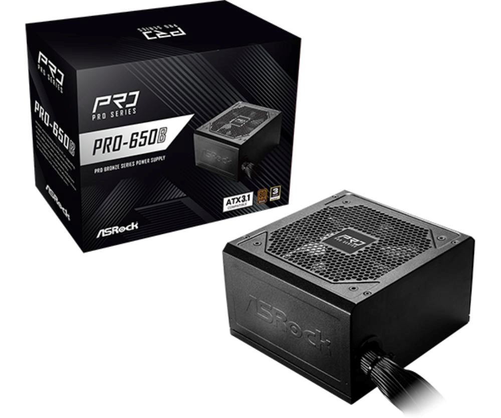 ASROCK zdroj PRO-650B,  650W,  80Plus Bronze,  120 mm,  ATX 3.10 