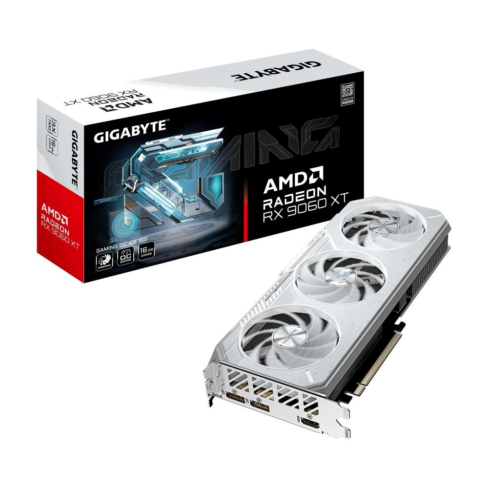 GIGABYTE VGA AMD Radeon RX 9060 XT GAMING OC ICE 16G,  16G GDDR6,  2xDP,  1xHDMI0 
